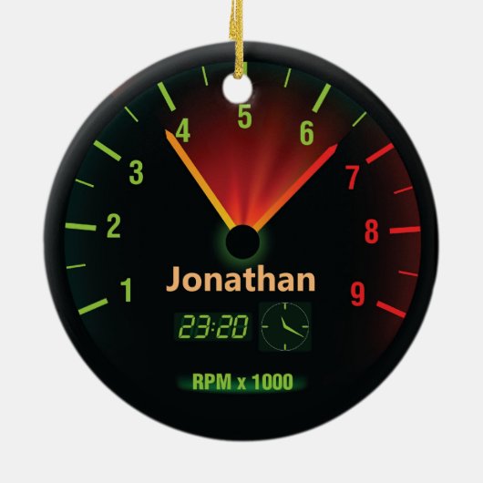 Speedometer-Design Racing-Keramik Ornament (Hinten)