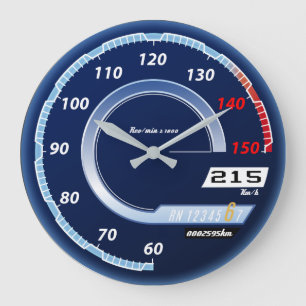 Speedometer Round Wall Clock Große Wanduhr