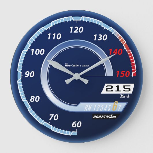 Speedometer Round Wall Clock Große Wanduhr (Vorderseite)