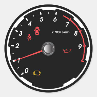 Speedometer - Tachometer Auto Lover Telefon Runder Aufkleber