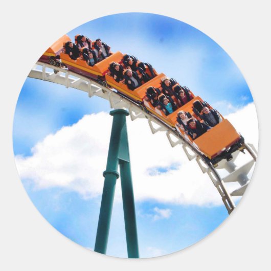 Speedrate des Orange Roller Untersetzer Runder Aufkleber (Vorderseite)