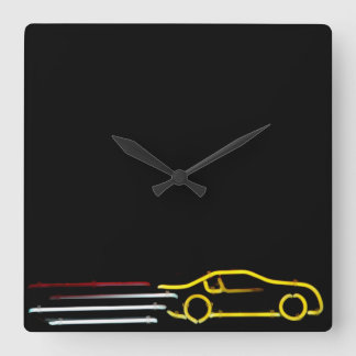 Speedreitwagen Neon Sign Quadratische Wanduhr