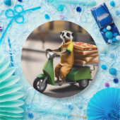 Speedservice: Meerkat liefert Pizza in Tuk-Tuk Pappteller (Party)