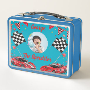 Speedster Rot & Schwarz Rennwagen Kinder Foto Schu Metall Brotdose