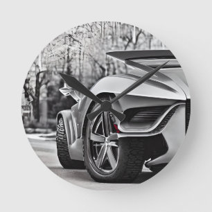 Speedway Elegante: Klassischer Car Enthusiast Wall Runde Wanduhr
