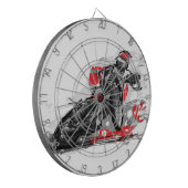 Speedway-flacher Bahn-Motorrad-Rennläufer Dartscheibe (Vorderseite Links)