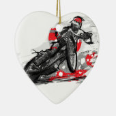 Speedway-flacher Bahn-Motorrad-Rennläufer Keramik Ornament (Rechts)