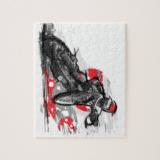 Speedway-flacher Bahn-Motorrad-Rennläufer Puzzle (Vertikal)