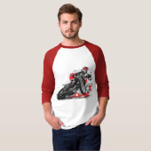 Speedway-flacher Bahn-Motorrad-Rennläufer T-Shirt (Vorne ganz)