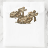 Speedway Motorrad-Racing Ovaler Aufkleber (Tasche)