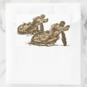 Speedway Motorrad-Racing Rechteckiger Aufkleber (Tasche)