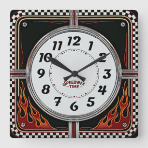 Speedway Quadratische Wanduhr