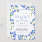 Speedwell Blue Botanical Blume Hochzeit Einladung (Vorderseite)