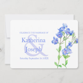 Speedwell Blume Aquarellblau Hochzeit einladen Einladung