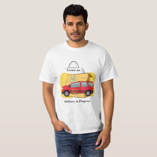 Speedy Delivery Driver Delivery in Progress T-Shirt (Vorne ganz)