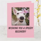 Speedy Erholung Hund mit Blume Big Card Karte (Gelbe Blume)