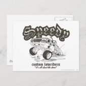 SPEEDY GONZALES™ Custom Lowrider B/W Postkarte (Vorne/Hinten)