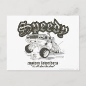 SPEEDY GONZALES™ Custom Lowrider B/W Postkarte (Vorderseite)