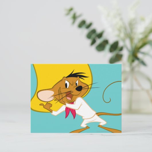 SPEEDY GONZALES™ in Farbe Postkarte (Stehend Vorderseite)