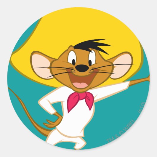 SPEEDY GONZALES™ Stehend Runder Aufkleber (Vorderseite)
