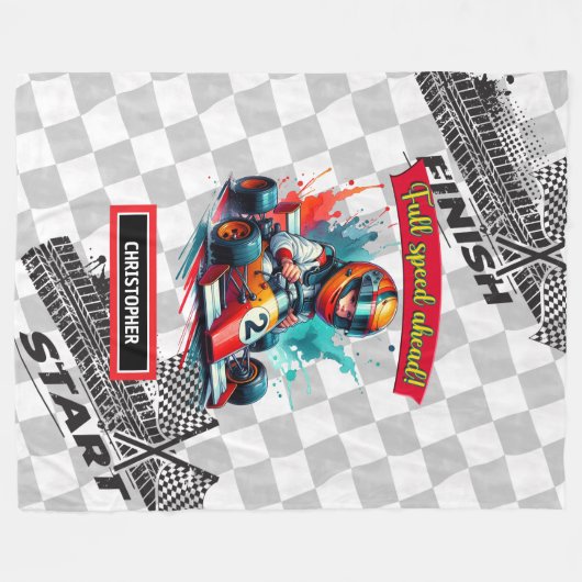 Speedy Little Boy Racing Formel 1 Blanket Fleecedecke (Vorderseite (Horizontal))