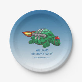 Speedy Rocket Turtle Geburtstag Pappteller