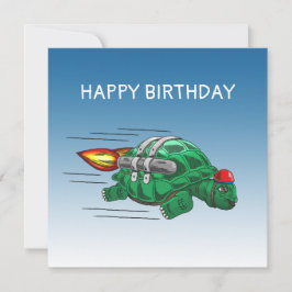 Speedy Rocket Turtle Geburtstagskarte Karte