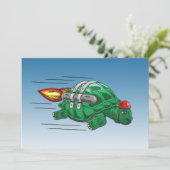 Speedy Rocket Turtle Karte (Stehend Vorderseite)
