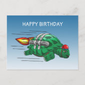 Speedy Rocket Turtle Postkarte (Vorderseite)