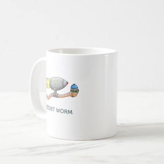 Speedy Rocket Worm Kaffeetasse (Vorderseite Links)