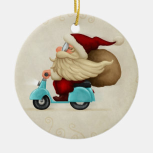 Speedy Santa Claus Keramikornament