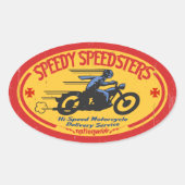 Speedy Speedsters - ov Ovaler Aufkleber (Vorderseite)