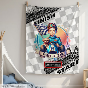 Speedy Sport Car Blanket Racing Little Boy Geschen Fleecedecke