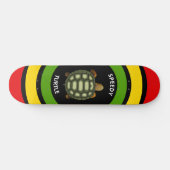 Speedy tortoise in black, green, red & yellow skateboard (Horizontal)