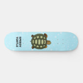 Speedy Tortoise on Light Blue Skateboard (Horizontal)