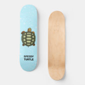 Speedy Tortoise on Light Blue Skateboard (Vorderseite)