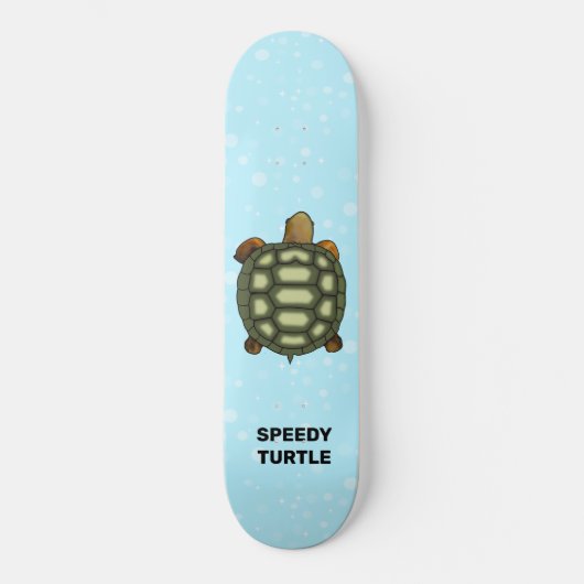 Speedy Tortoise on Light Blue Skateboard (Vorderseite)