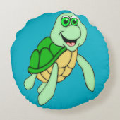 Speedy Turtle Round Throw Kissen (Rückseite)