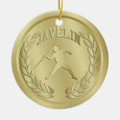 Speer-Gold tonte Medaillen-Verzierung Keramikornament (Vorne)