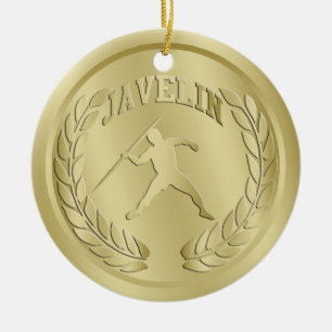 Speer-Gold tonte Medaillen-Verzierung Keramikornament