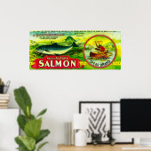 Speer Lachs kann LabelYes Bay, AK Poster (Heimbüro)