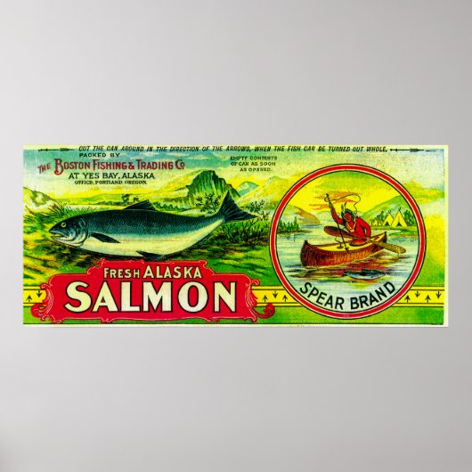 Speer Lachs kann LabelYes Bay, AK Poster (Vorne)