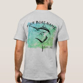 Speerfisch-Boots-Name mit Diagramm-Shirt T-Shirt (Rückseite)