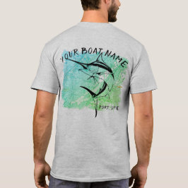 Speerfisch-Boots-Name mit Diagramm-Shirt T-Shirt