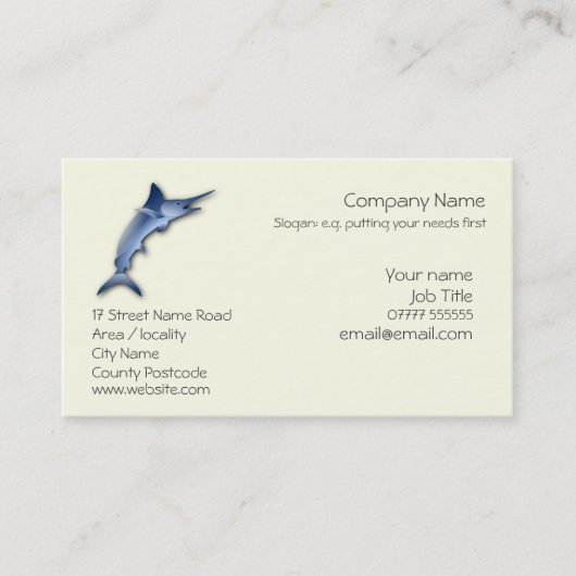 Speerfisch-Logo-Spiel-Fischen Visitenkarte (Vorderseite)