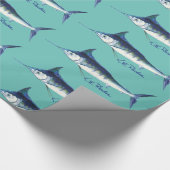 Speerfische auf Blau Geschenkpapier (Ecke)