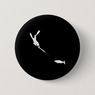 Speerfischen Freediver Fisch Jagd T-Shirt Button