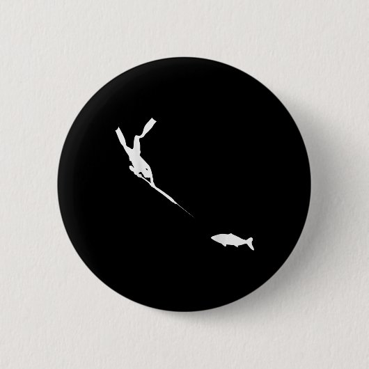 Speerfischen Freediver Fisch Jagd T-Shirt Button (Vorderseite)