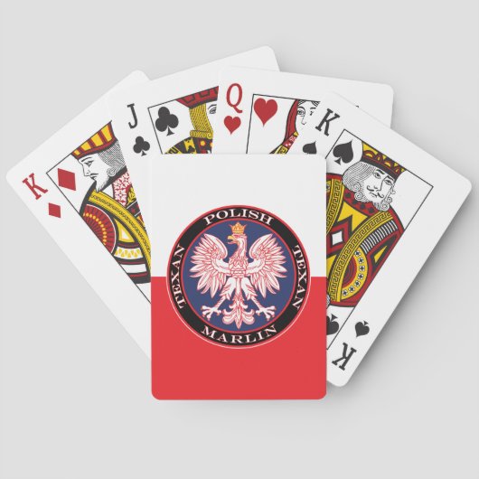Speerfischrunder polnischer Texan Spielkarten (Rückseite)
