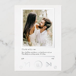 Speicher den Termin Musikplayer Erster Tanz Foto Folieneinladung